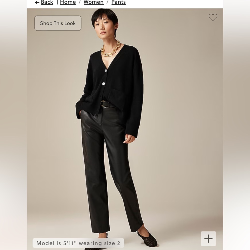 J crew Kate straight-leg pant in faux leather NWT sz 2